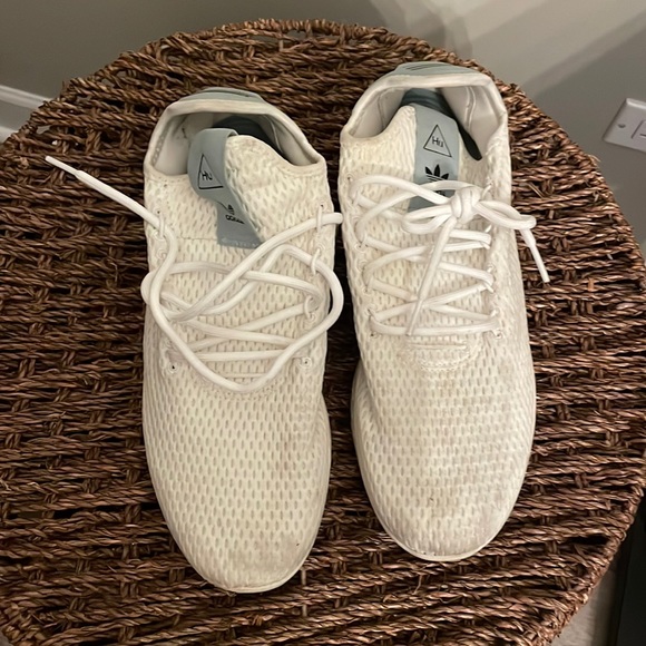Adidas Tennis HU Pharrell White Blue Mens 8.5 - Picture 1 of 3
